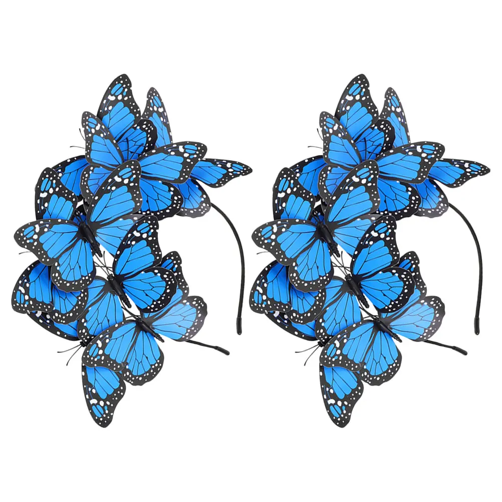 

2 Pcs Headband Butterfly Hair Bands Headwear for Girl Headpiece Headbands Accessories Girls Plastic Miss