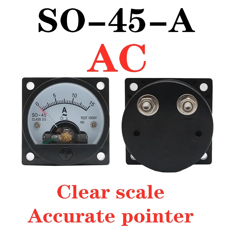 SO-45 AC Analog Ammeter 1A 2A 3A 5A 10A 15A 20A 30A 50A etc,Pointer meter/Current Meter/Panel Meter