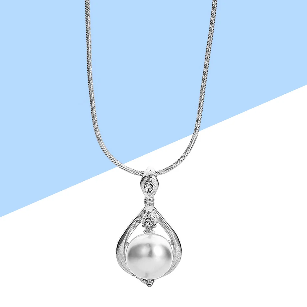 

1Pcs Pearl Pendant Necklace Durable Alloy Material Fashion Jewelry for Women Wedding Party Daily Use