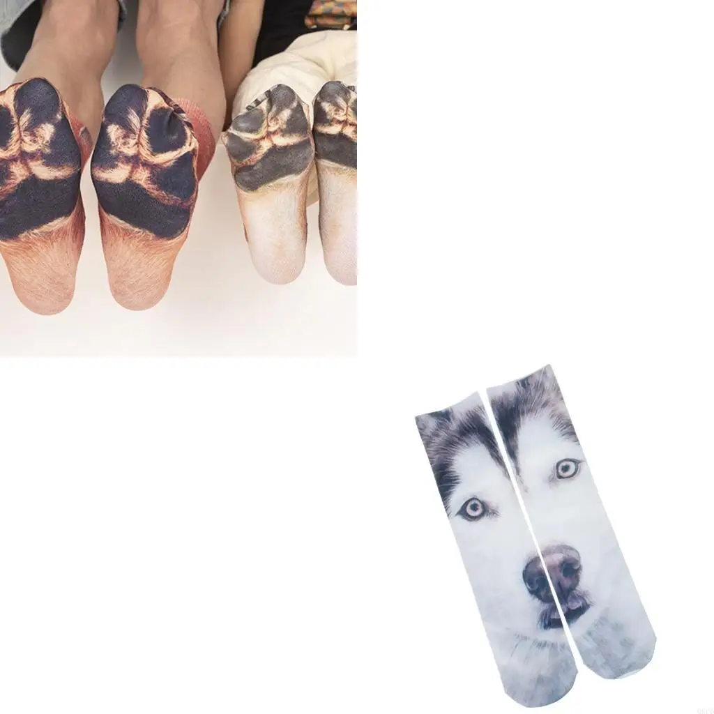 

Носки для взрослых с забавными лапами животных для кошек, тигров, собак, леопардовых когтей, чулки с 3D принтом