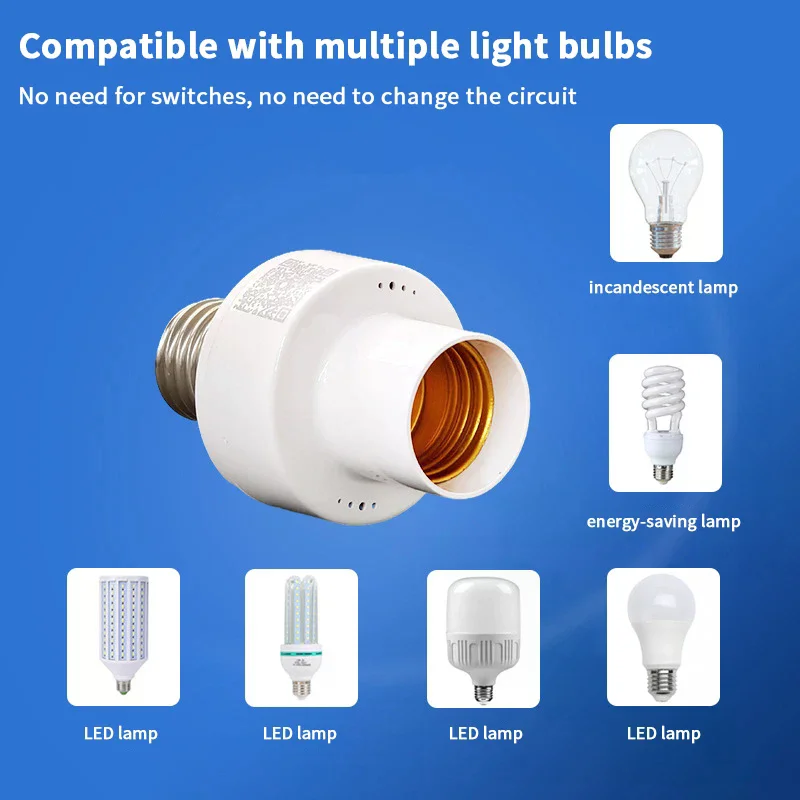 AC85-265V Smart Life App Controller 1PC Smart Bluetooth -compatible Light Socket E27 Bulb Adapter Lamp Holder Base