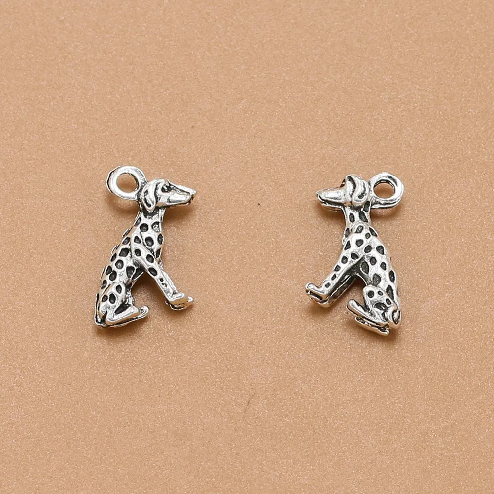 

20Pcs Alloy Pendant Charms Spotted Dog Design DIY Jewelry Necklace Bracelet Accessories for DIY Crafting Silver Charms