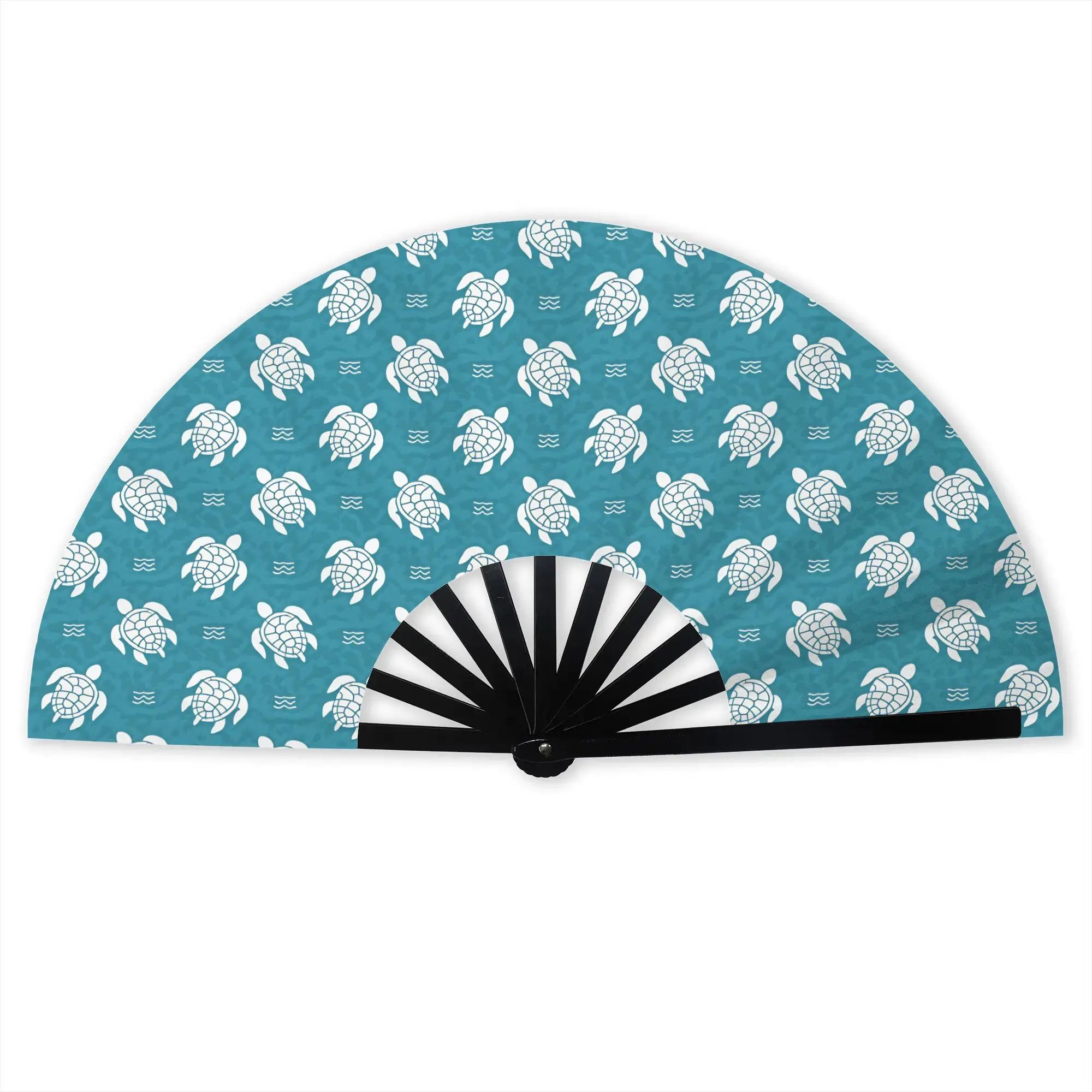 Medium Scale Sea Turtles on Turquoise Blue Ocean Water Background Folding Hand Fan Fan Novelty Summer Accessory Decorative Fans