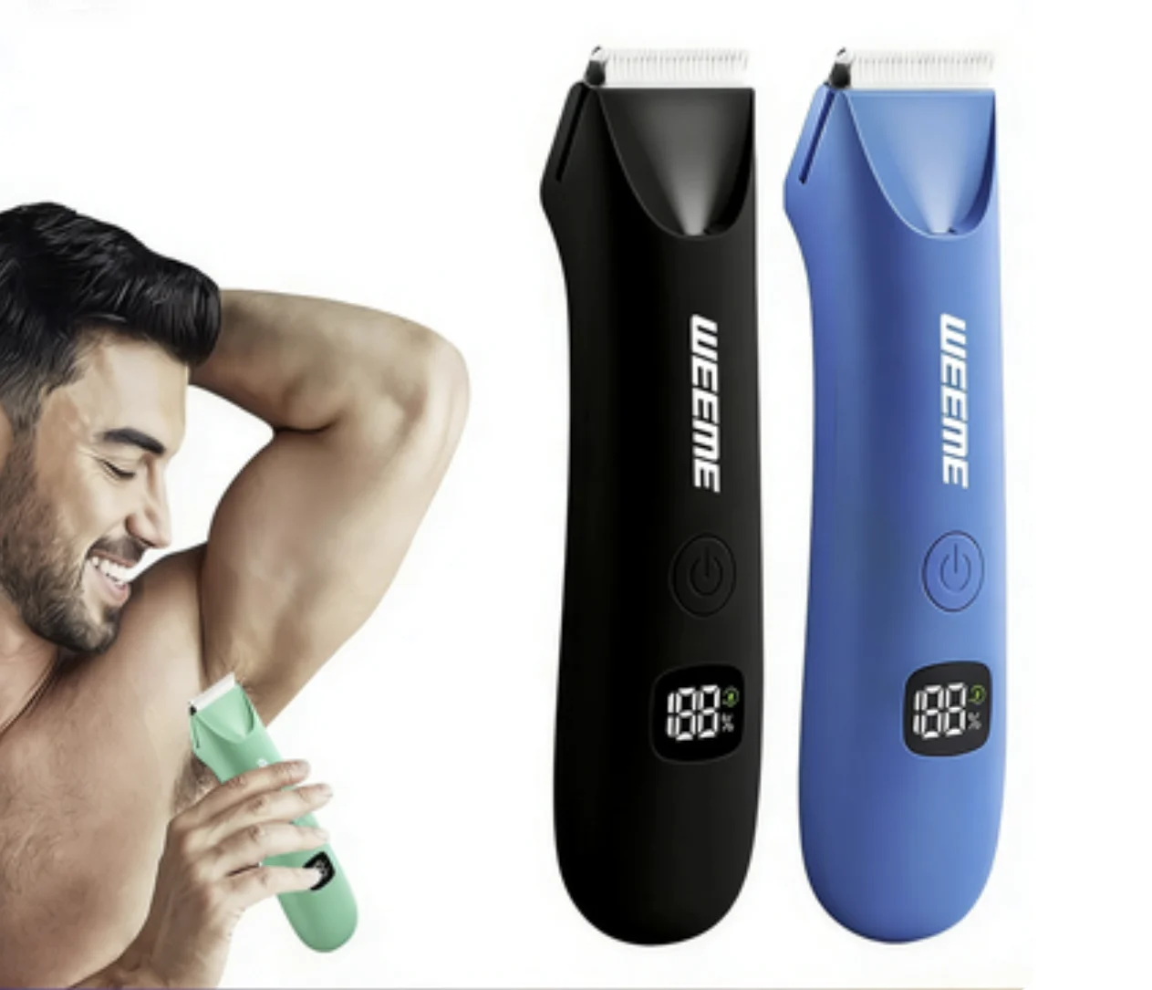 Painless Hair Removal, USB Charging, Lithium Battery, LCD Display, Unisex Precision LED Bikini and Full-body Trimmer for Smooth