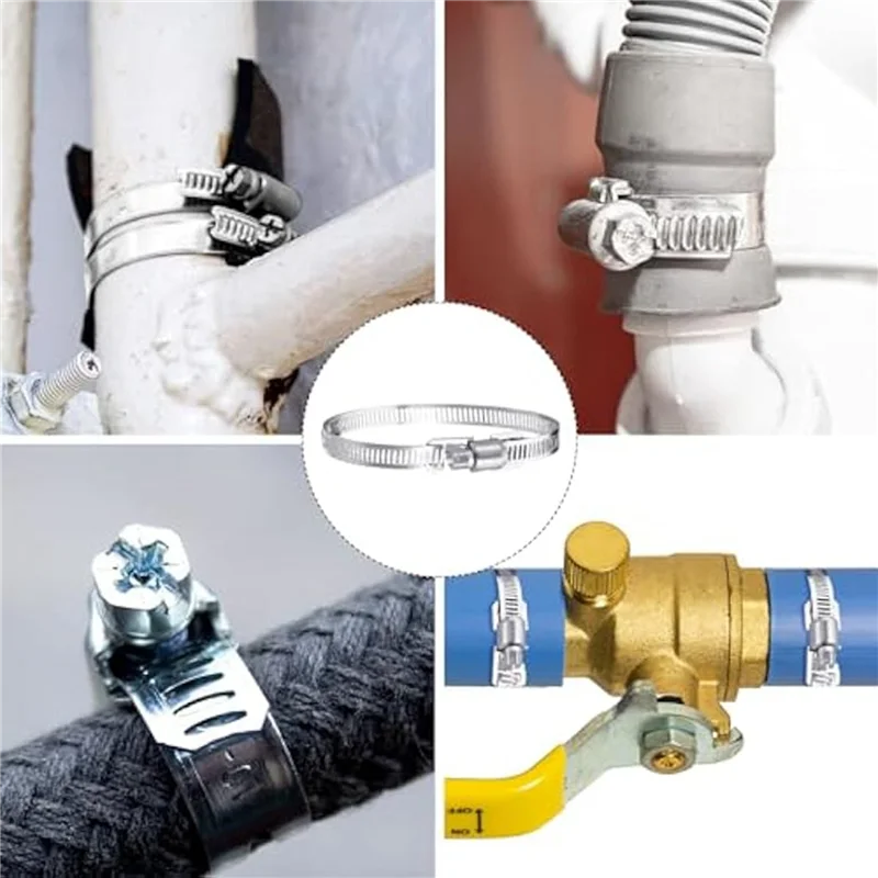 

ABUI-2 шт. 33 фута хомут для шланга из нержавеющей стали DIY металлический ремешок и 40 шт. крепеж регулируемые червячные хомуты для шлангов для труб