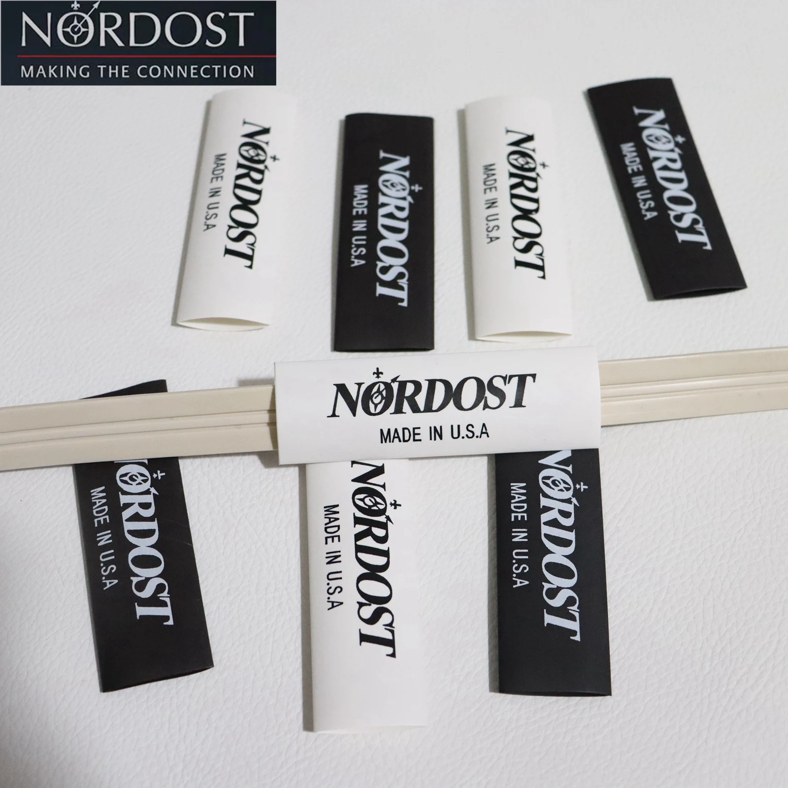 20個 8-16mm NORDOST ブランドロゴ 方向標識 厚手 高品質 絶縁 熱収縮チューブ オーディオ DIY 必須 ケーブルチューブ