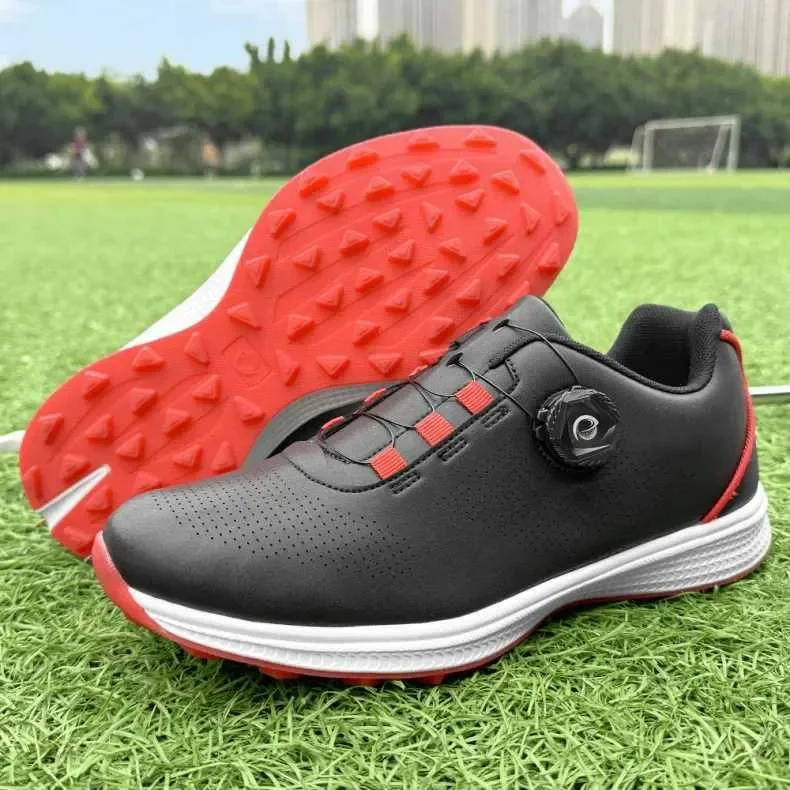 Professional Golf Shoes for Men and Women with Waterproof Rotating Buttons Couples Golf Sneakers Casual Sports Footwear Causal