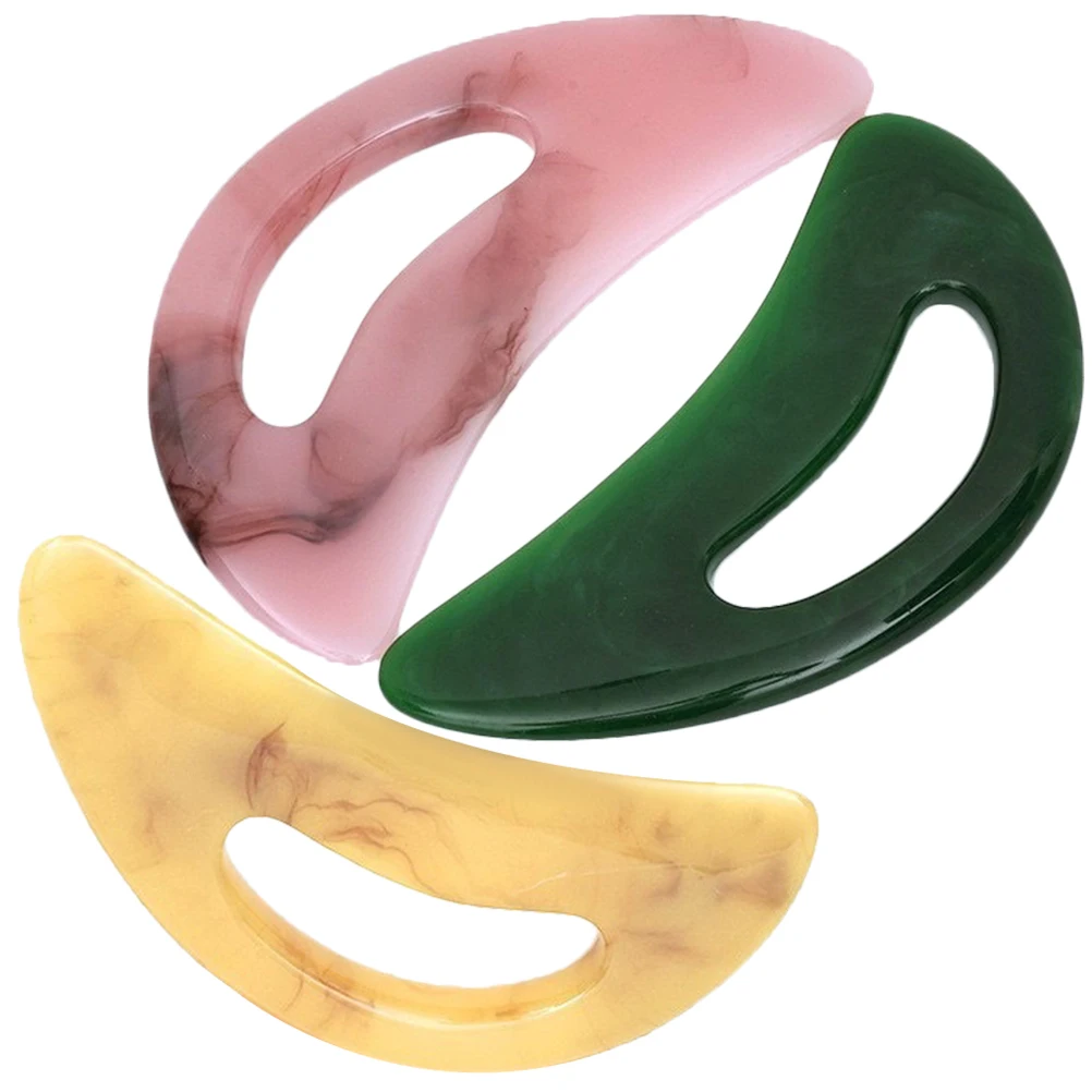 3 قطع من لوح جواشا لتدليك الوجه والجسم، أداة العناية بالبشرة الناعمة مع تصميم مريح، لوح كشط خفيف الوزن للنساء