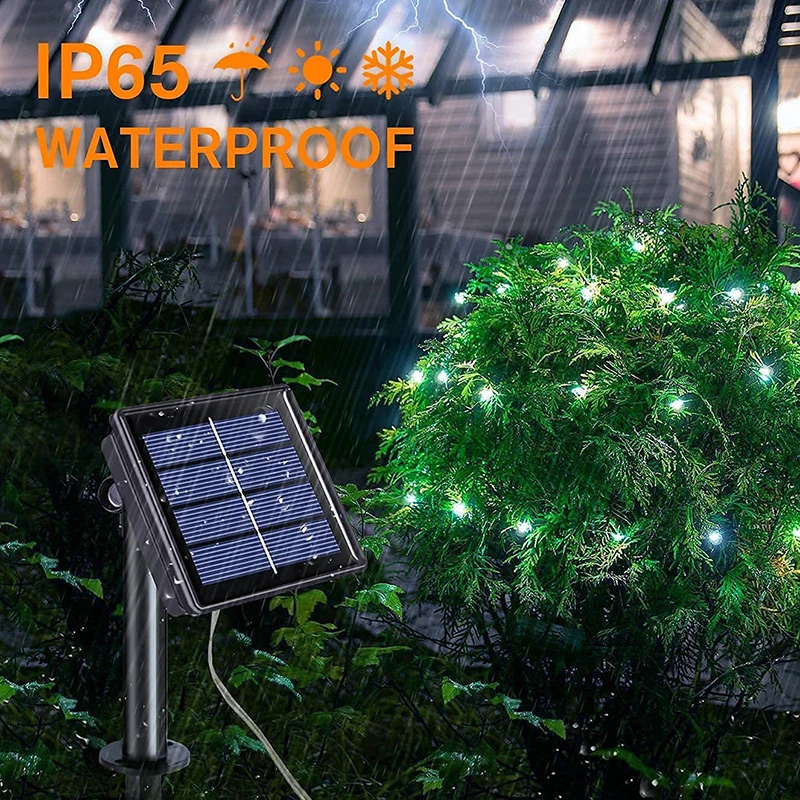 Guirxiété lumineuse solaire à LED pour jardin extérieur, lampe feston, nickel é, étanche, décoration de cour, guirxiété de Noël, 1 à 2 pièces, 32m,