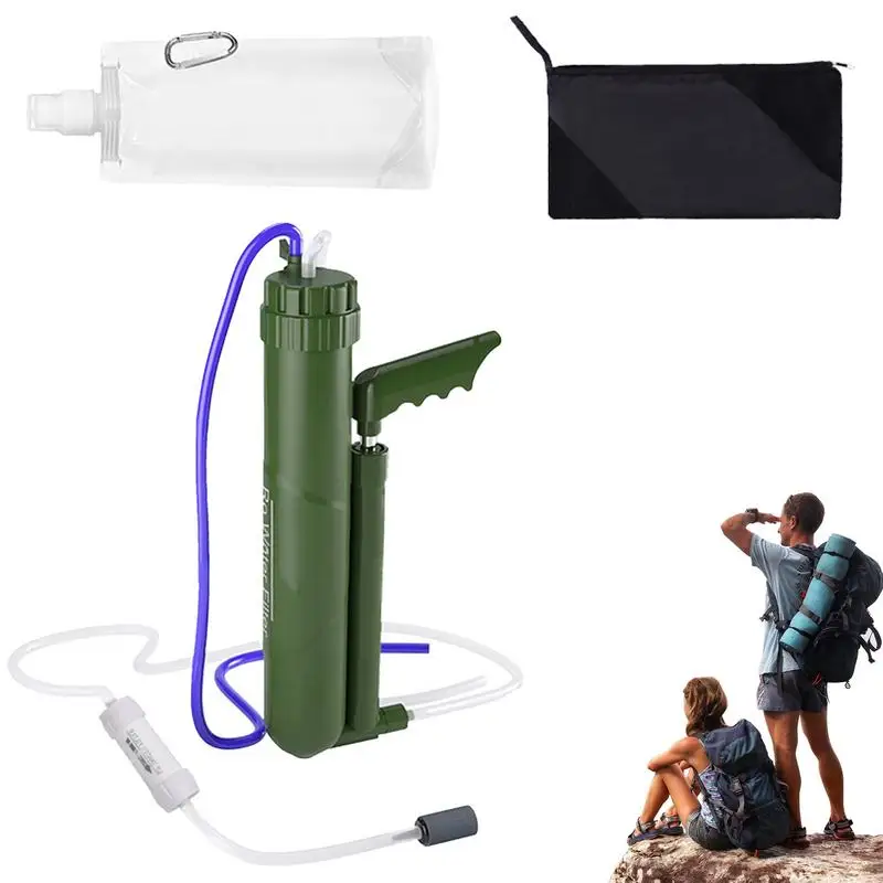 Camping Water Filter Hand Pump Hiking Water Filter 0.0001 Micron High Precision Survival Gear For Safe Drinking Outdoors Large