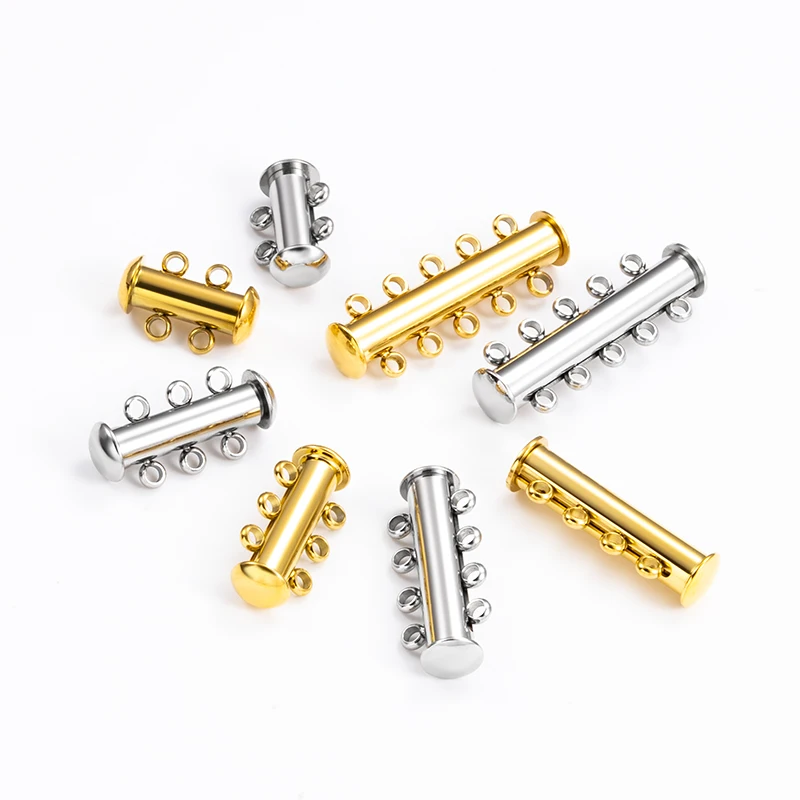 Stainless Steel 2/3/4/5 Row Clasp For Jewelry Making Necklace Bracelet Trend Connect Supplies DIY Golden Accessorie Wholesale