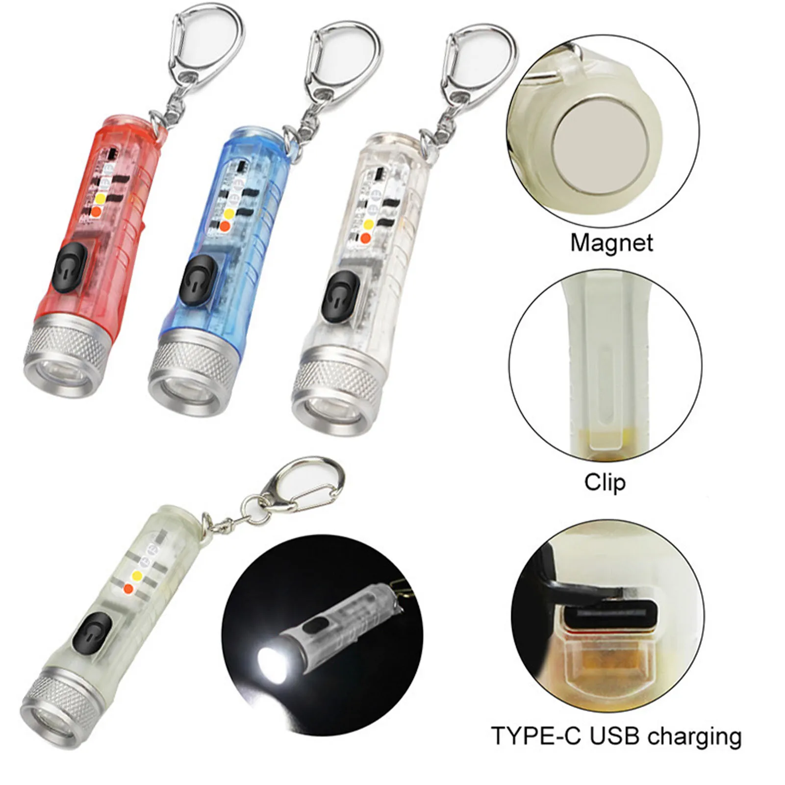 Keychain Flashlight LED Mini Keychain Flashlights Magnet Handheld Pen Light High Lumens For Camping Outdoor Portable Pocket