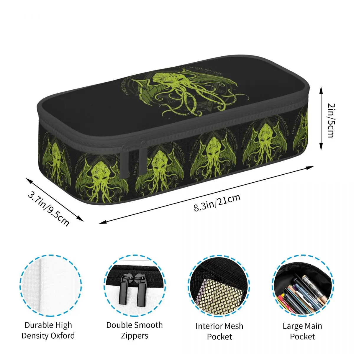 Cthulhu lovecraft angustiado chant design lápis caso para menino menina presentes caneta caixa saco de lápis artigos de papelaria suprimentos caneta titular saco
