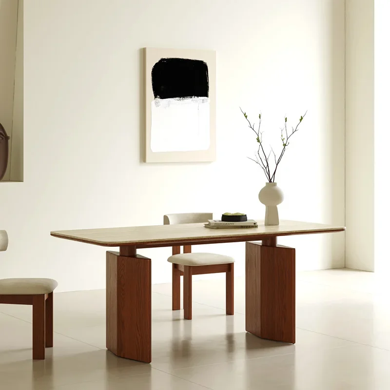 Dining table French retro rectangular table Nordic small apartment