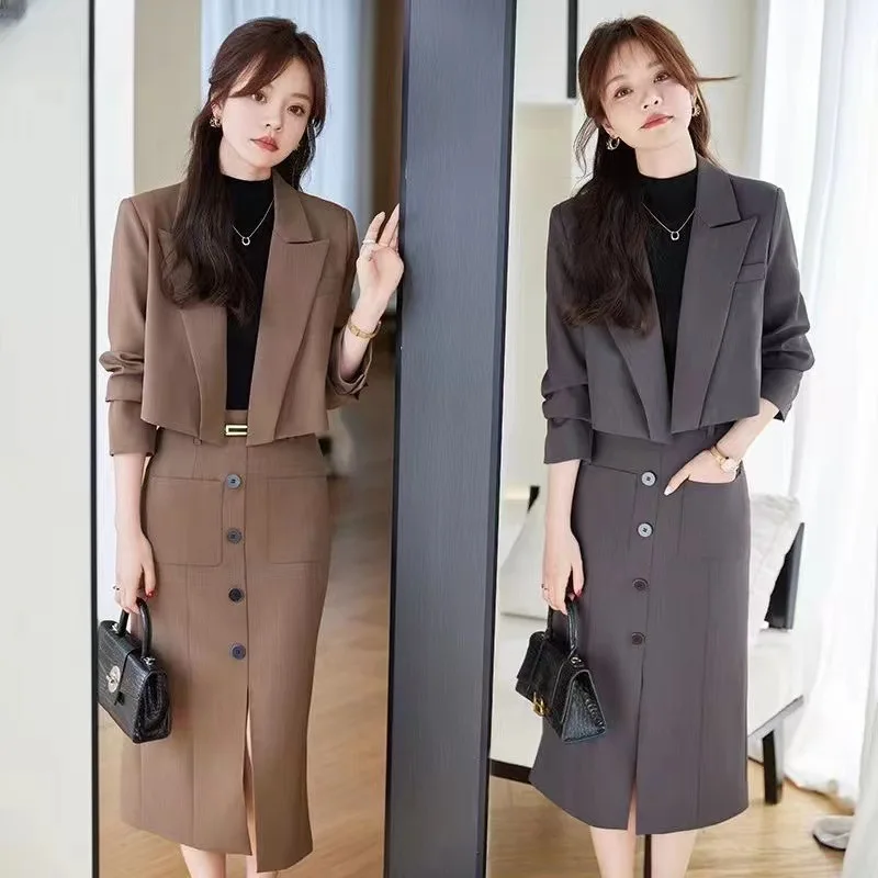 High-end Women's Suit Set2024Spring New Fashionable Elegant Petite Short Blazer Jacket for Socialites