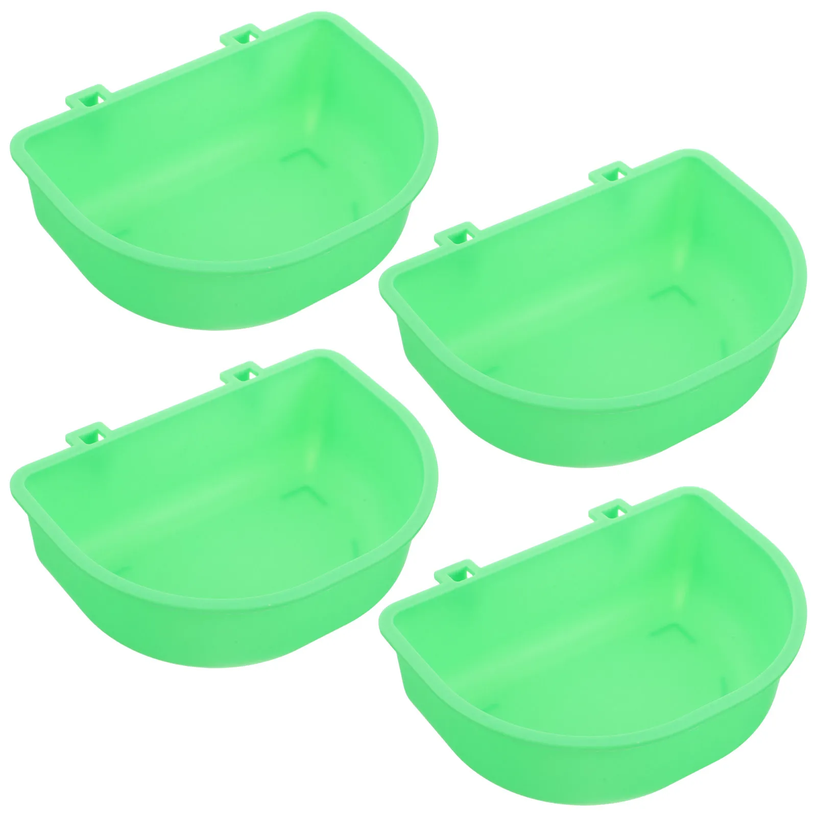 Juego de 4 Cuencos de Plástico para Jaula de Perro, Comedero Colgante para Mascotas, para Viajes, Transportín, Fácil de Limpiar, Plato Extraíble para Comida y Agua