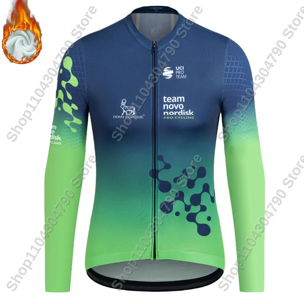 2025 Novo Nordisk Team Cycling Jersey Set USA Men Winter Long Sleeve Bicycle Clothing Suit Bike Road Pants Bib Wear MTB Ropa