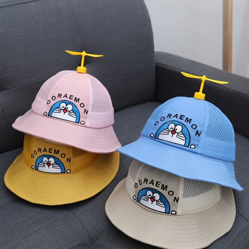 Doraemon Bucket Hat Cute Cartoon Anime Child Beach Round Cap Full