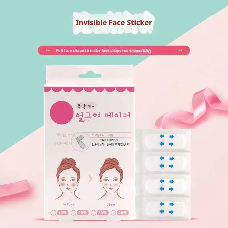 40 ชิ้น/กล่อง V Lift Face สติกเกอร์แต่งหน้าที่มองไม่เห็นกาว Lift Face เทป Slim Patch Breathable สติกเกอร์ยกกระชับคาง