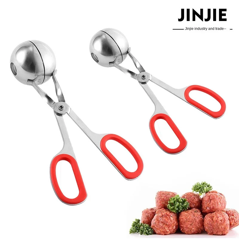 Práctico fabricante de albóndigas de cocina, Clip de albóndigas relleno de acero inoxidable, herramientas de molde para albóndigas de pescado, carne y arroz