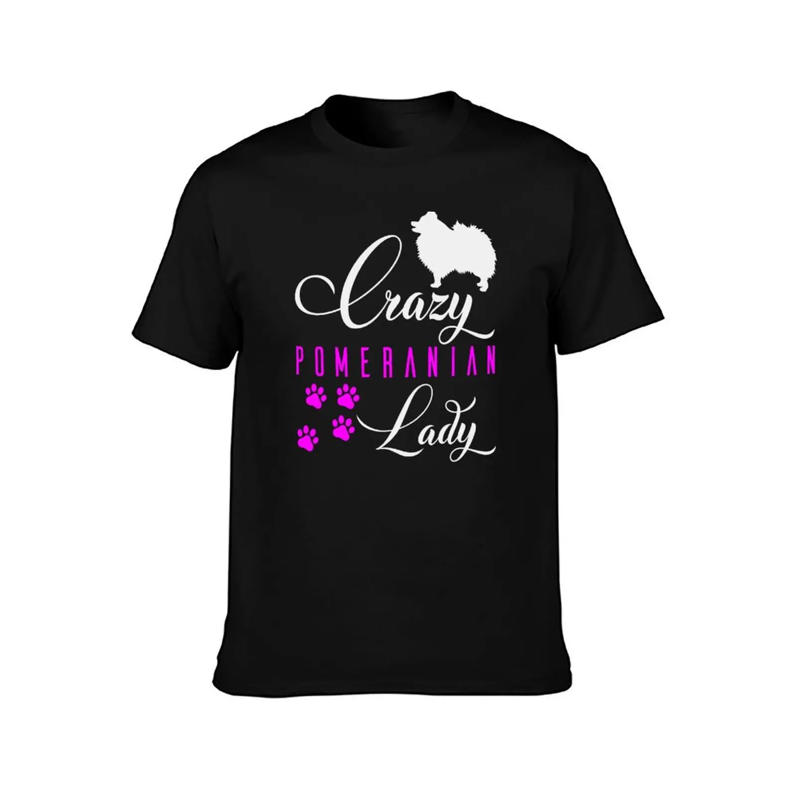 Crazy Pomeranian Lady Funny White Pomeranian Spitz T-Shirt Lightweight Running Sports T-Shirt