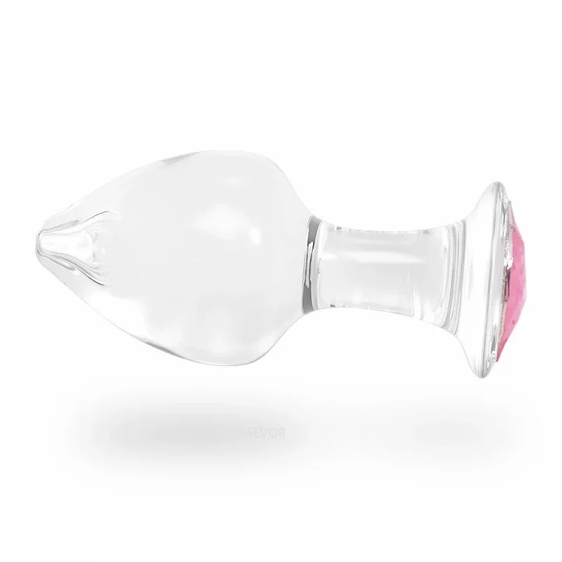 Crystal Anal Plug Glass Girl Heart Portable Adult Products Men And Aomen SM Tune Pink Transparent Small Large Sex Orgasm Toy