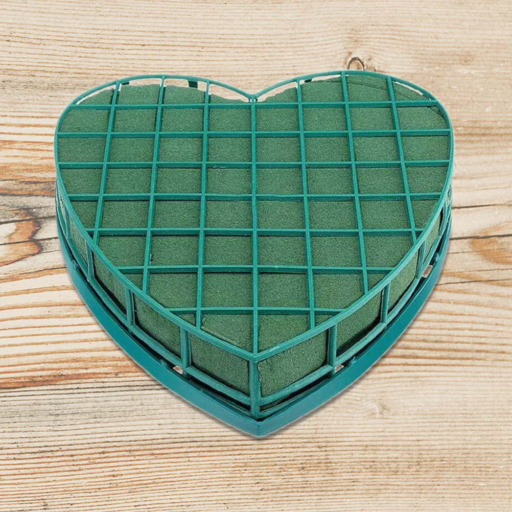 

2 Pcs Heart-Shaped Flower Mud Floral Sucker Garland Sponge Decorate Green Wedding Car Plastic Supply Mother Office Sponges