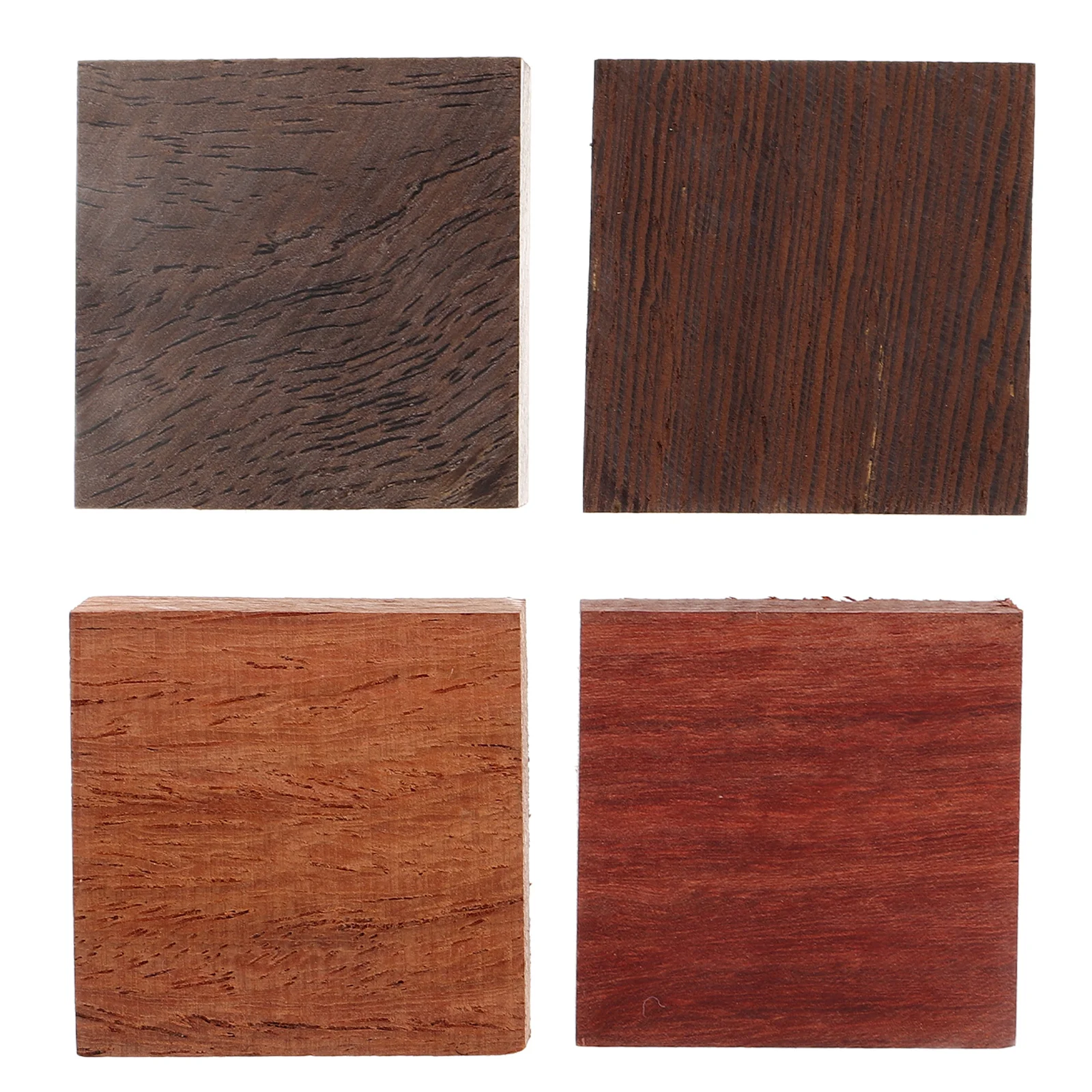 4 Uds. De materiales de anillo de madera, espacios en blanco de madera exótica, Kit de manualidades DIY, piezas cuadradas de madera para fabricación de joyas, espacios en blanco para torneado de madera dura