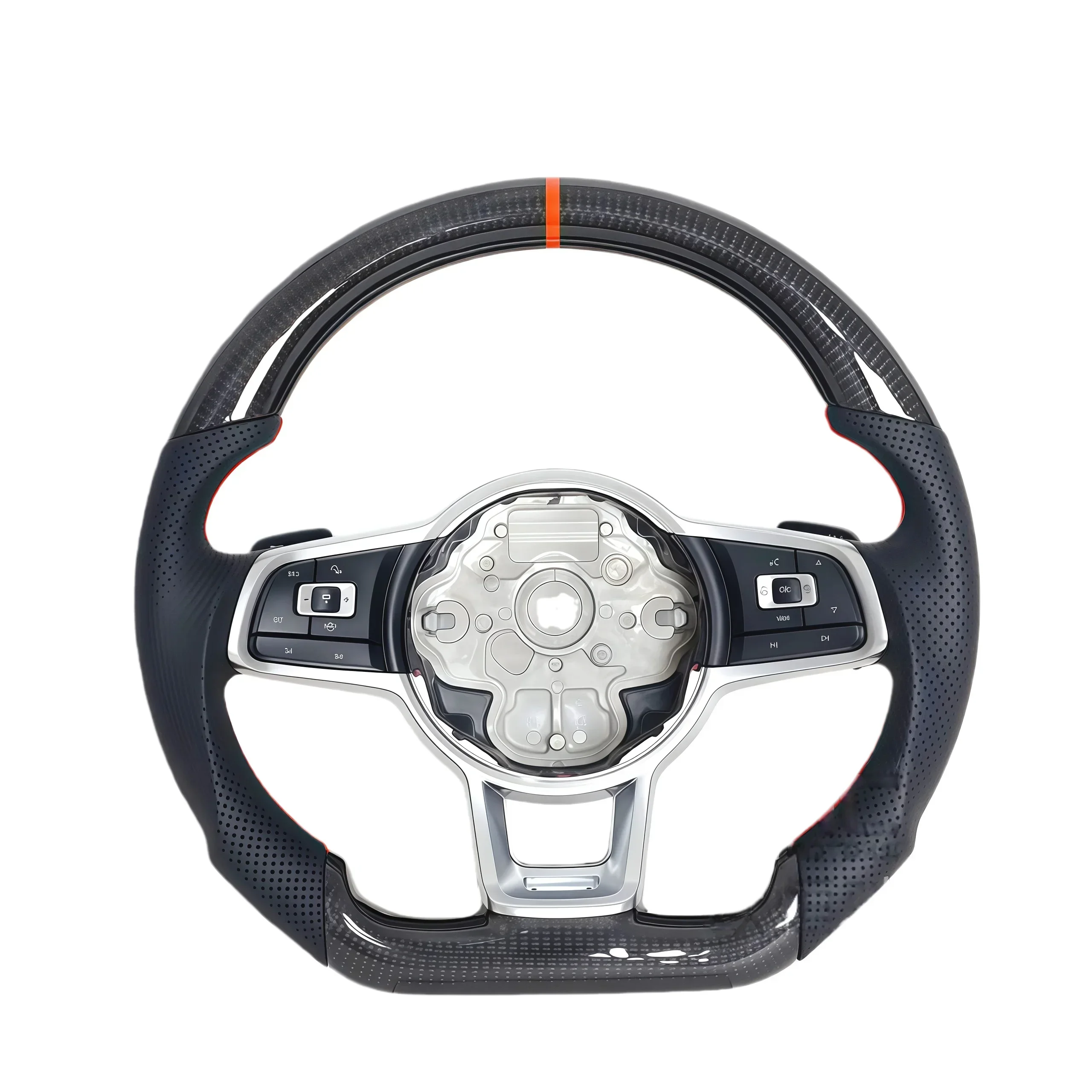 

Wholesale Price Golf Mk7 Steering Wheel Nappa Leather Red Calibration Mark Carbon Steering Wheel for vw Golf 7 Mk7 2015-2019