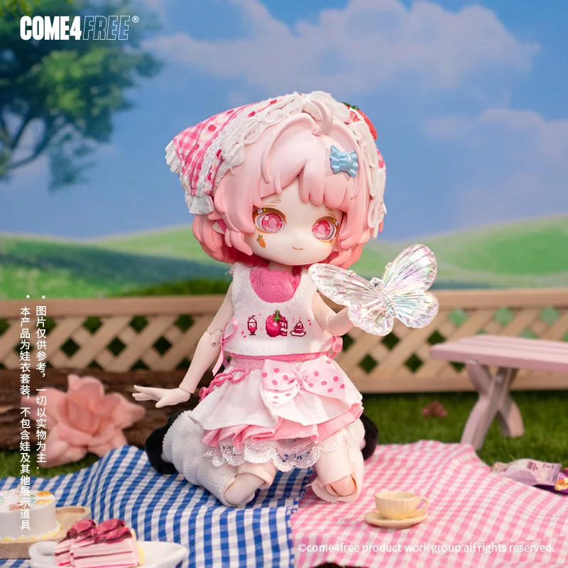 

Come4Free12 BJD Doll Strawberry Milk Dress Outfit Set Cute Doll Accessory Skirt Included Ideal Toy For Collectors And Fans