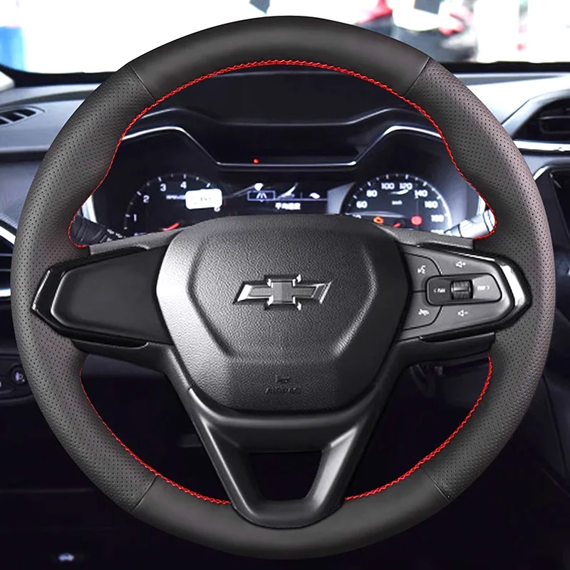

Плетеный чехол на руль для Chevy Bolt EUV EV 2022-2023 Trailblazer 2021-2024 Trax 2024-2025, чехол на руль автомобиля, аксессуар