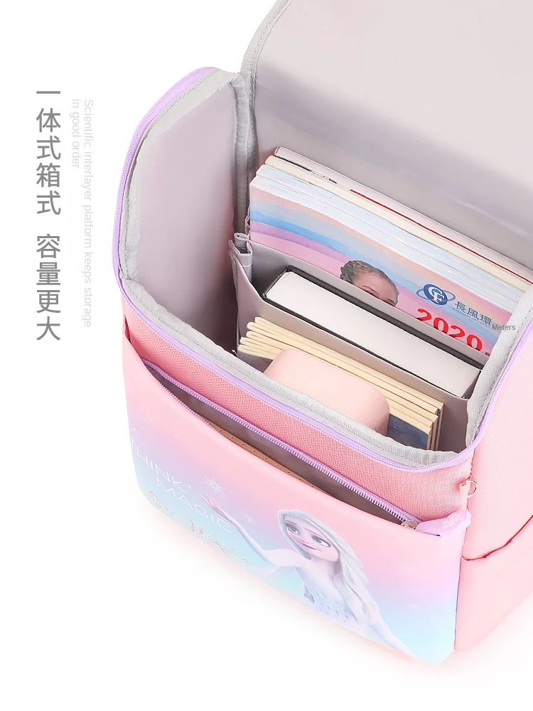 Disney Frozen Girl School Bag Grade 1-3 Elsa Anna Primary Student Shoulder Orthopedic Backpack Large Capacity Light Mochilas