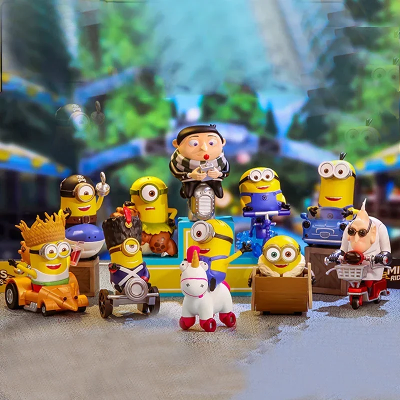 

POP MART Minions Mount Series слепая коробка Mystery Box Kawaii украшения фигурки домашний декор настольная модель куклы подарок для девочек модель