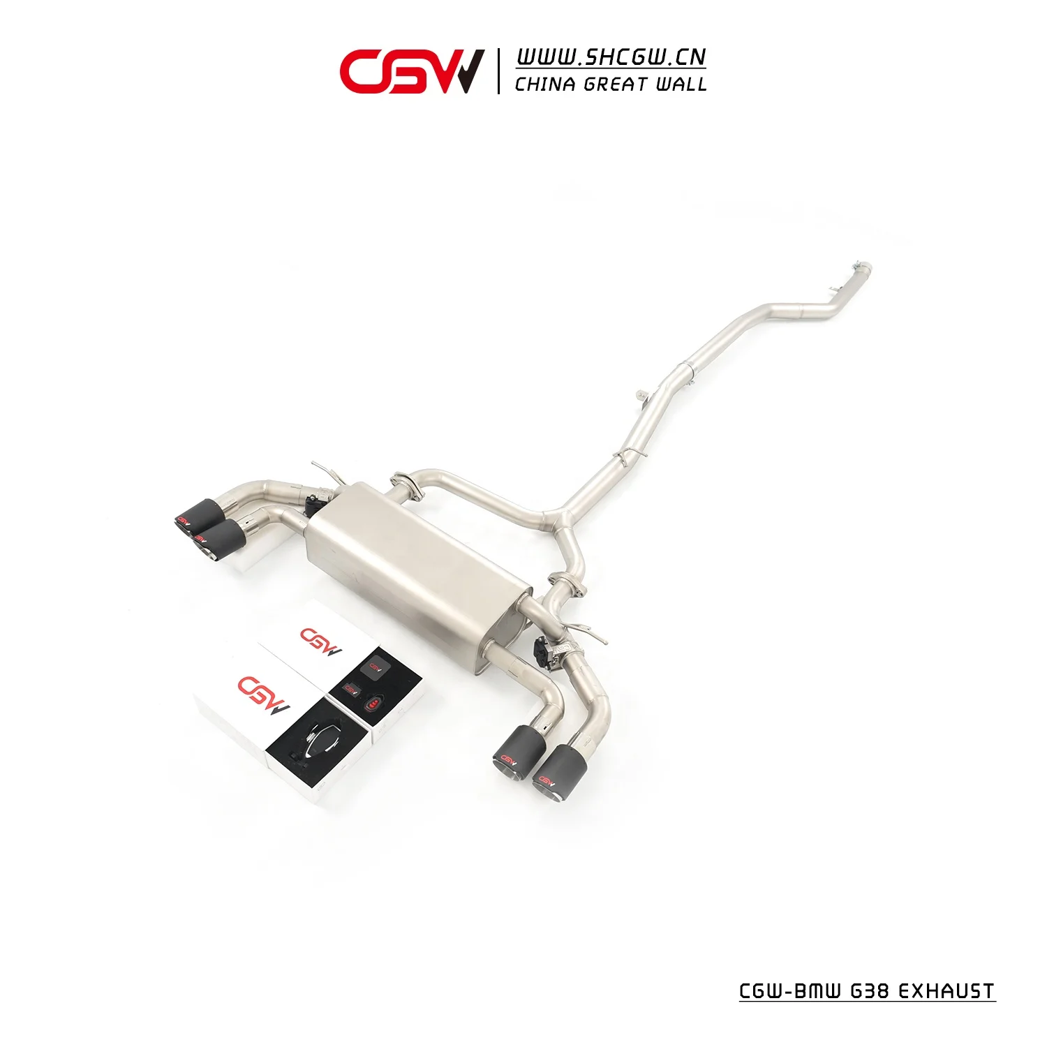 Premium Quality Catback Valve Exhaust Cutout Muffler With Carbon Fiber Tips for G38 530Li G30 530i