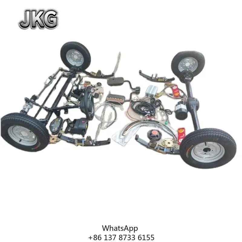 

1000W/1500W Food Dining Bus 3X1.5M Electric Car Truck Vehicle EV Front Rear Axles Chassis With 400-10 Tubeless Wheel