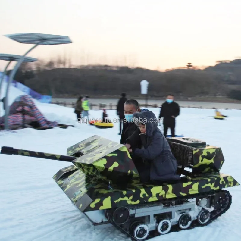 

Коммерческая езда на развлечения, двигатель 48 В, 500 Вт и нагрузка 200 кг с противоскользящими резиновыми дорожками, электрический игровой танк с двойным приводом