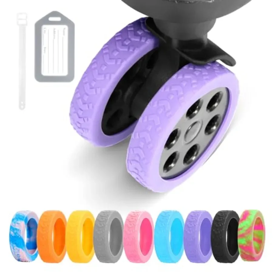 Luggage Wheel Covers, 8 PCS Silicone,,2-2.6 Inch, 8-Spinner Wheels, Wear-Resistant, Anti-Noise, Suitcases or Office Chair Caste