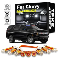 TPKE 8Pcs LED Interior Vanity Mirror Light Kit For Chevrolet Chevy Tahoe 2015 - 2017 2018 2019 2020 2021 Car Number Plate Bulbs