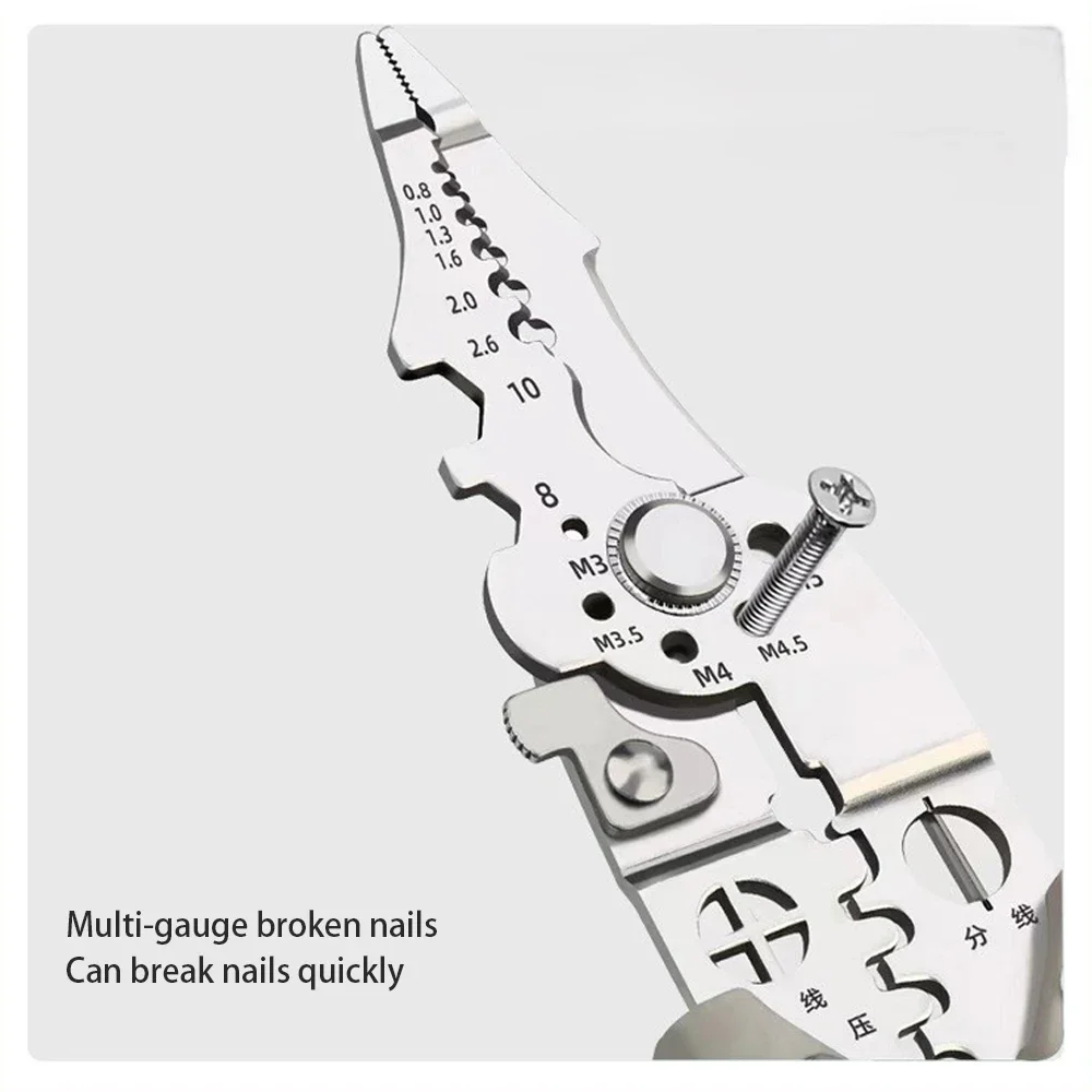 Pintudy 21-in-1 draadstriptang gebogen antisliphandvat elektricien handgereedschap multitool verstelbaar automatisch strippergereedschap