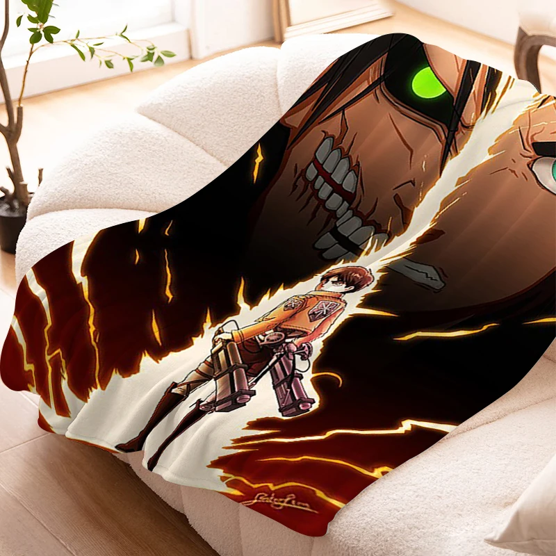 

Anime Sofa Blankets for Winter King Size A-Attack on Titans Microfiber Bedding Warm Knee Bed Fleece Camping Fluffy Soft Blankets