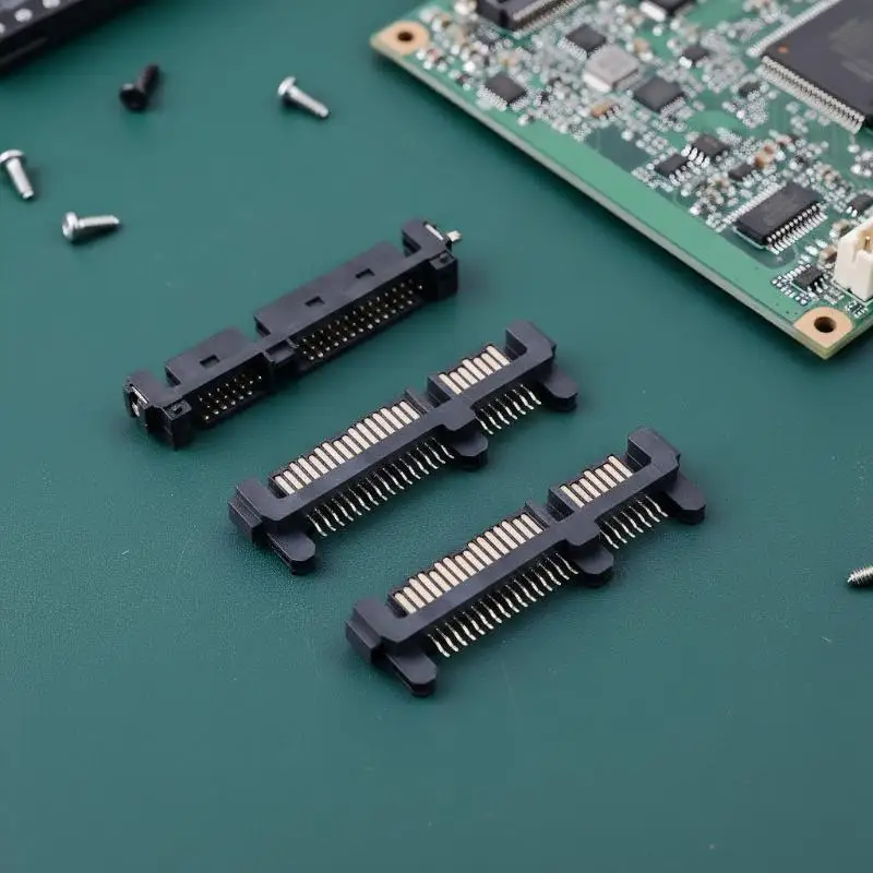 5pcs SATA Interface Socket SSD Solid State Drive Seat 7+15P 22PIN Male Connector Seat Sinking Plate Patch Type Connector Port