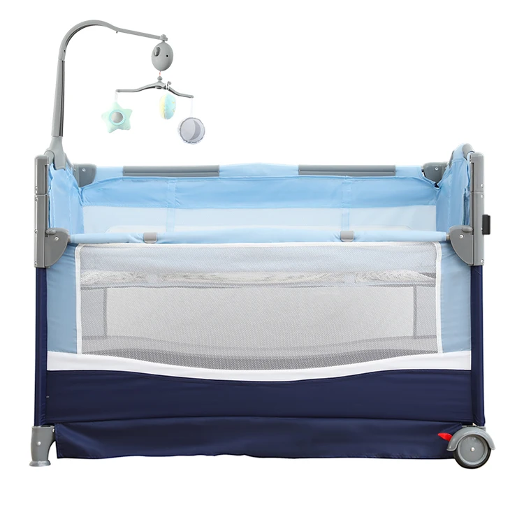 Berceau ergonomique pliable pour garçon, bon marché, réglable, pour le lit, à côté du berceaux en mé