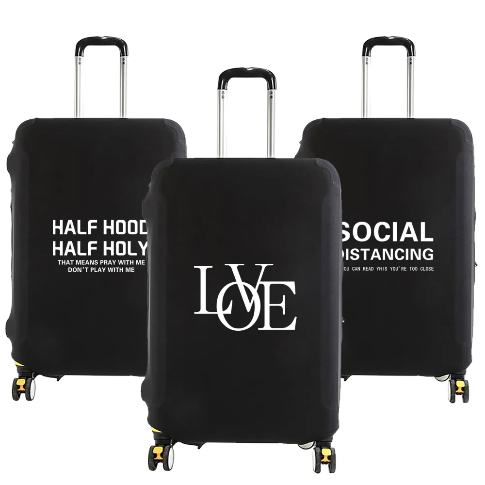 

Travel Essentials Luggage Covers Protective for 18-32 Inch Suitcase Case Traveling Accessories Text Print Stretch Dust Cover