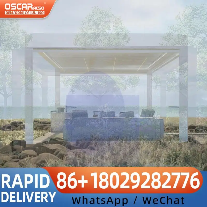 Weatherproof Electric Smart Eco Aluminum Pergola Outdoor Gazebo Louvered Patio Pavilion Kit Backyard Deck Garden EU USApergola