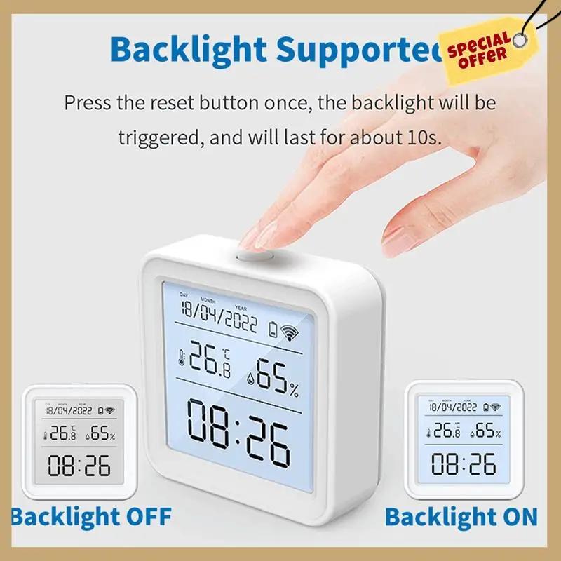 Tuya WIFI Sensor de temperatura y humedad higrómetro interior termómetro Detector Smart Life Control remoto-WMAN