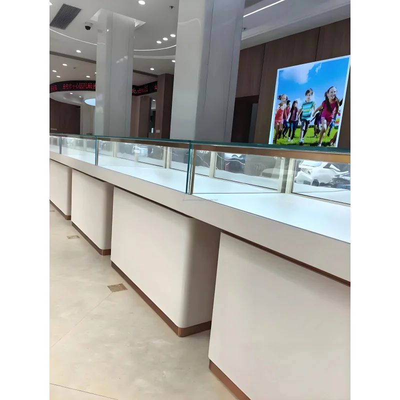 custom.High-End Luxury Glass & Aluminum Jewellery Display Showcases Securely Assembled Store Use