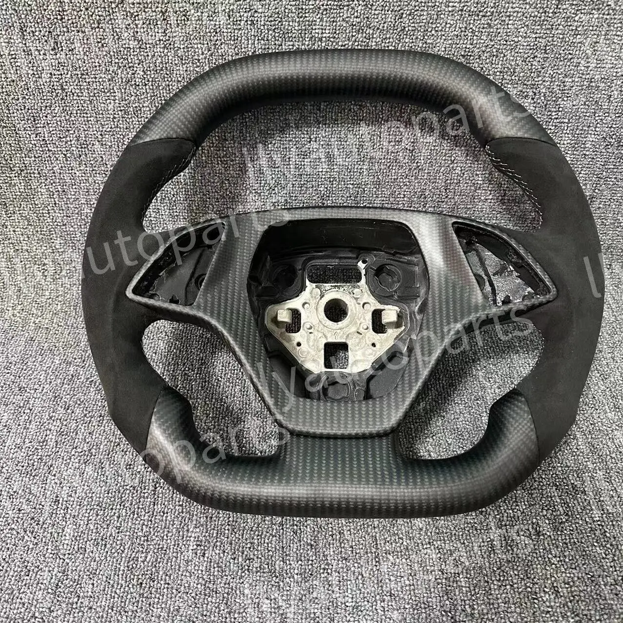 Wildleder-Matt-Kohlefaser-Lenkrad für Chevrolet Corvette C7 Camaro SS – Detail 2