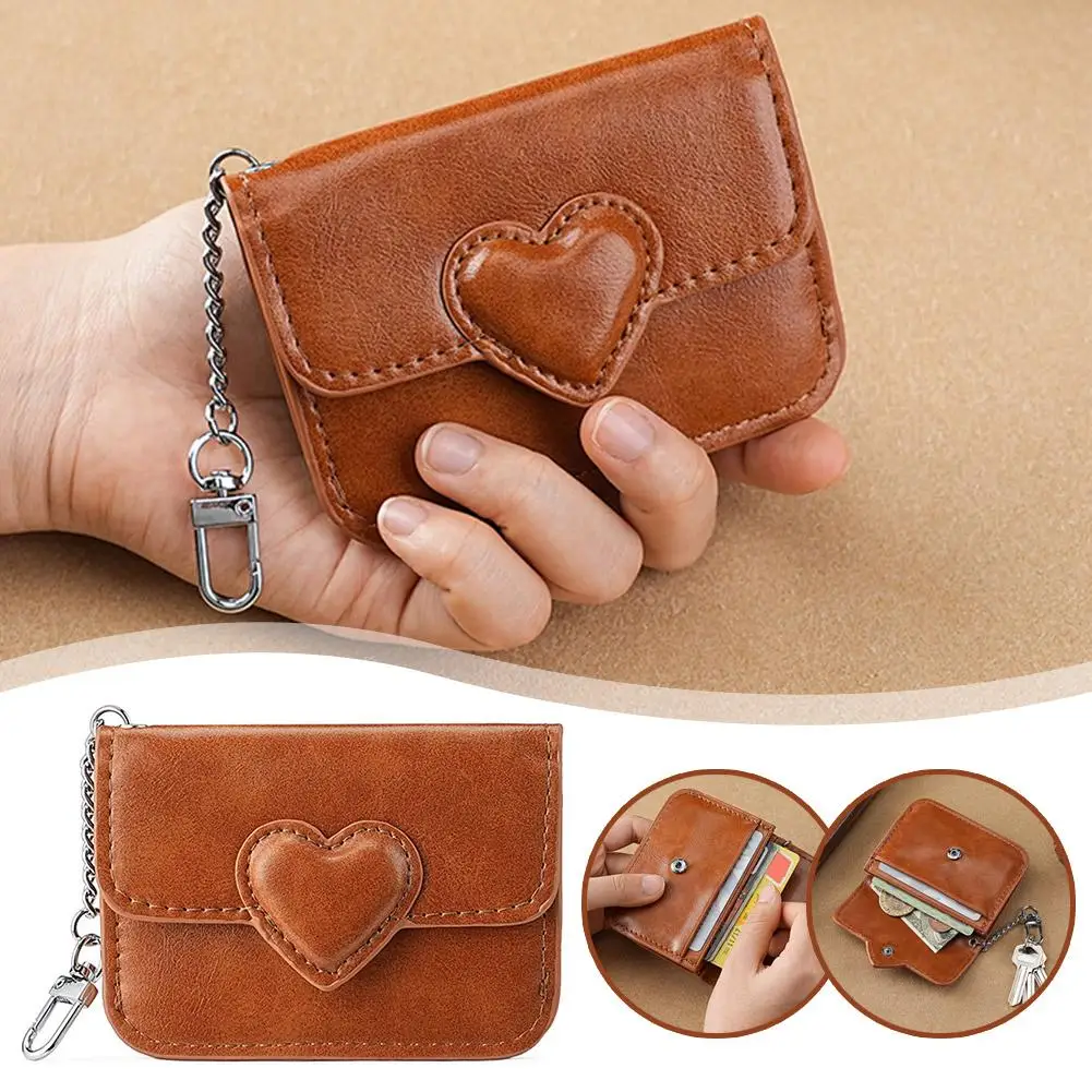 Neue PU Leder Geldbörse Karte Halter Protable Hohe Qualität Kleine Brieftasche Für Frauen Geschenk Mehrzweck Münze Kurze Geldbörse Schlüssel Tasche