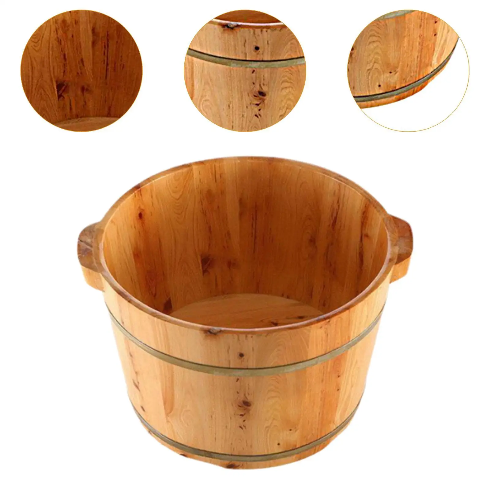 Vasca per ammollo dei piedi Vasca per lavabo Secchio per pediluvio addensato con manico Vasca per piedi in legno Bacino per pediluvio in legno per camera da letto Sauna Bagno