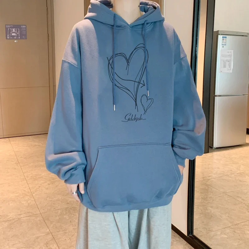 

2024 New American 12 Color Hooded Sweatshirt Spring Men's Wind Couple Sweatshirt Loose Large Size 5XL Casual Clothing